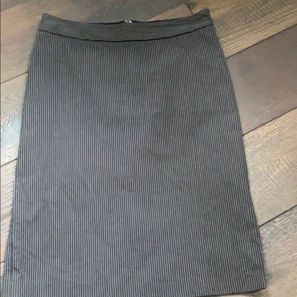 Pinstriped pencil skirt